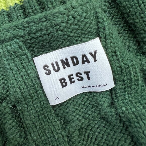 Sunday Best Aritzia Cable Knit Sweater Vest Green Size XL - Picture 6 of 9
